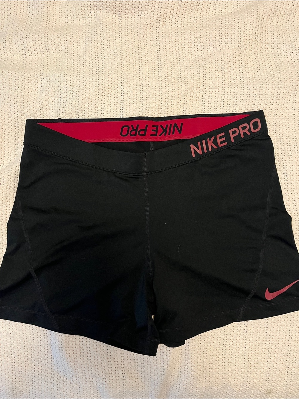 Nike Pro Black Training Bike Shorts with Pink Trim